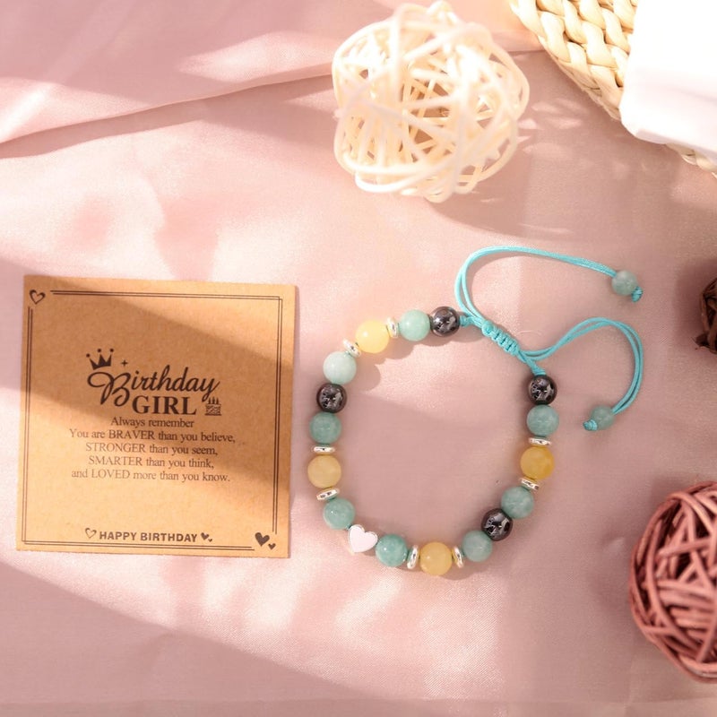 Chuchoter To My Daughter/Granddaughter/Niece Bracelet,Sweet Heart Natural Stone Beaded Bracelet For girl,Birthday Christmas Valentines Graduation Gifts for girl - Image 4